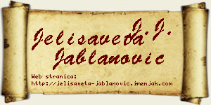 Jelisaveta Jablanović vizit kartica